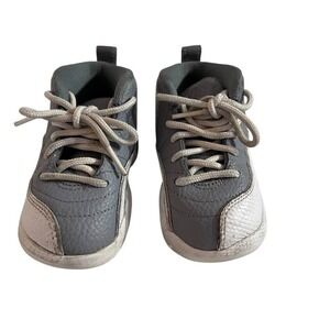 Nike Air Jordan 12 Retro Shoes Size Toddler 6C Stealth White Grey 850000-015